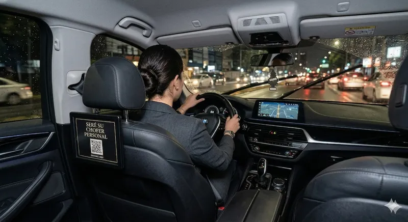 QR de conductor en auto